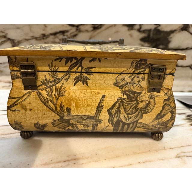 Shabby Chic Decoupage French Trinket Box For Sale - Image 3 of 6