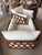 Pair Danny Ho Fong Tanganika Tropi-Cal Club Lounge Chairs Basket Rattan Boucle Restored For Sale - Image 14 of 18