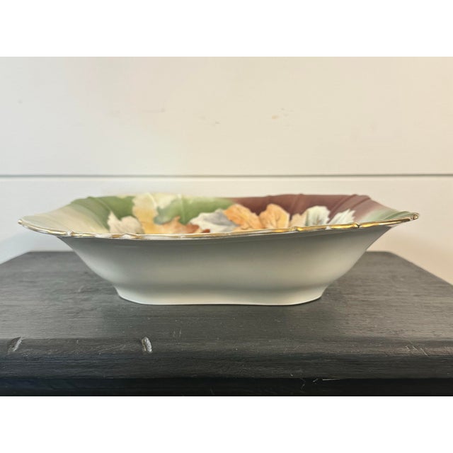 Ceramic Rare 'Pfeiffer Und Lowenstein' Antique Square Porcelain Bowl Signed Grape Design For Sale - Image 7 of 7