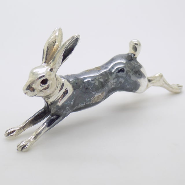 Vintage Italian Handmade Silver Running Hare Figurine, 1980s For Sale - Image 14 of 14