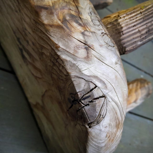 Wood Brutalist Tripod Stool in Grayed Pine, 1950s For Sale - Image 7 of 18