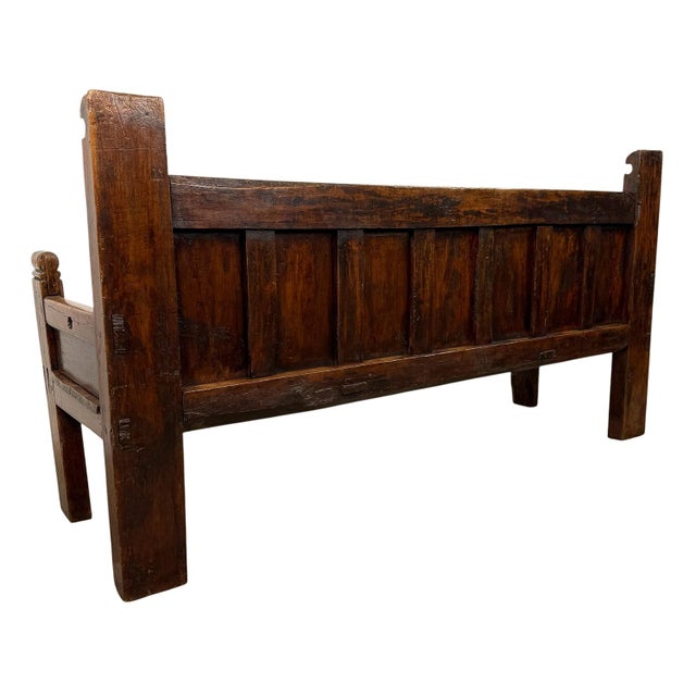 Antique Traditional Spanish Oak Bench For Sale - Image 17 of 18
