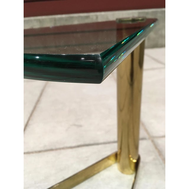 Postmodern Tubular Brass & Glass Side Table From Pace Collection For Sale - Image 12 of 13