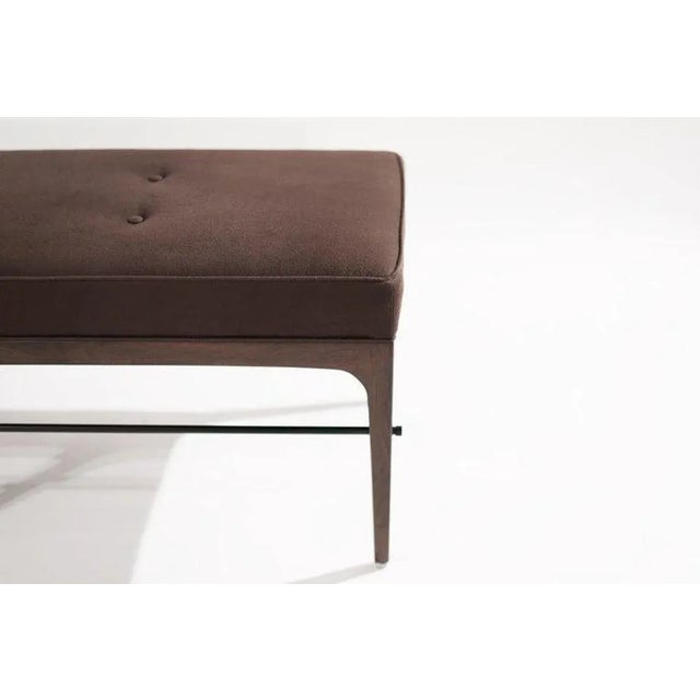 Brown Linear Bench in Dark Wanut Series 60 by Stamford Modern For Sale - Image 8 of 12