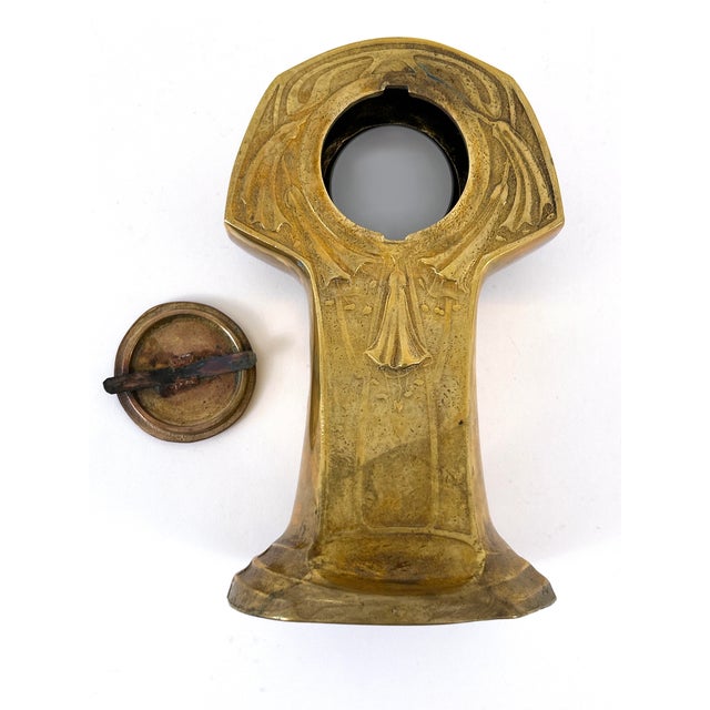 Art Nouveau Brass Mantel Clock, Germany, 1950s For Sale - Image 17 of 18