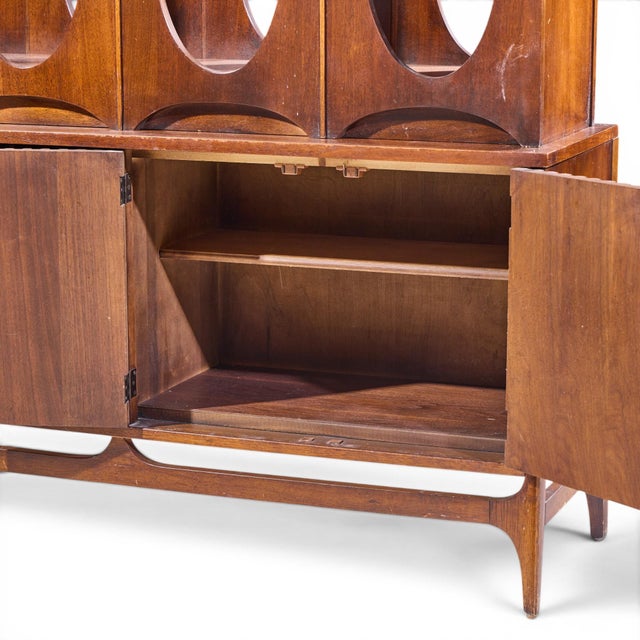 Brown Broyhill Brasilia Mid Century Walnut Room Divider For Sale - Image 8 of 10