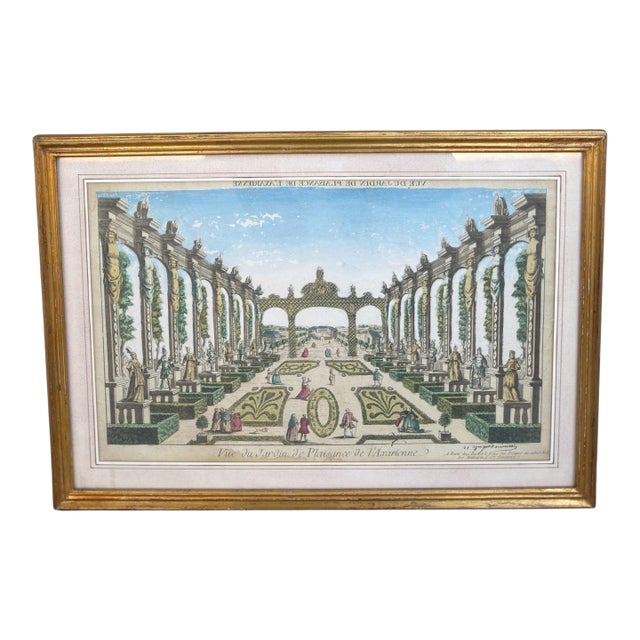 Antique 18th C View of the Axarienne Pleasure Garden - Saint Petersburg - Russia For Sale