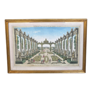 Antique 18th C View of the Axarienne Pleasure Garden - Saint Petersburg - Russia