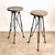 Metal 3-Legged Side Tables in Bronze and Marble attributed to Maison Jansen, France, 1960s, Set of 2 For Sale - Image 7 of 8