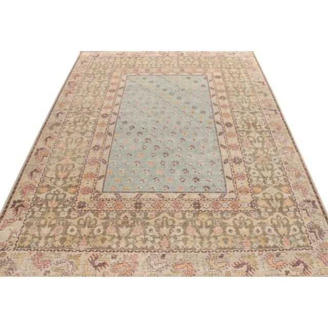 Tribal Rug & Kilim’s Oversized Posey Rug in Light Blue, 14x20 For Sale - Image 3 of 7