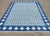 Mid-Century Modern Cotton Handmade Vegetable Dyed Blue and White Star Rug - 8x10 For Sale - Image 3 of 11