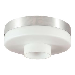 1960s Vintage Aluminum & Glass Raak Flush Mount Fixture For Sale