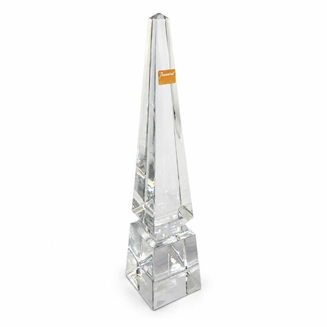 Baccarat - decorative obelisk from the Louxor collection, in crystal - France, 20th century. Obelisk with a quadrangular...