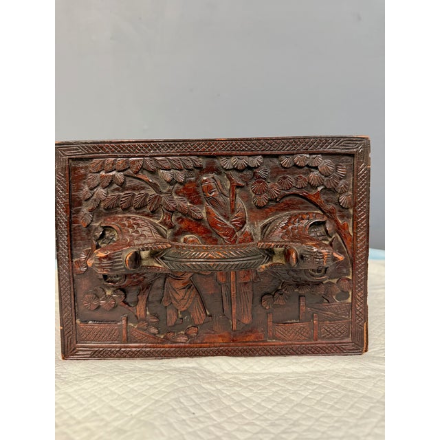 Antique Chinese Mahjong Set in Carved Dragon-Motif Wood Case, Early 20th Century For Sale - Image 12 of 15