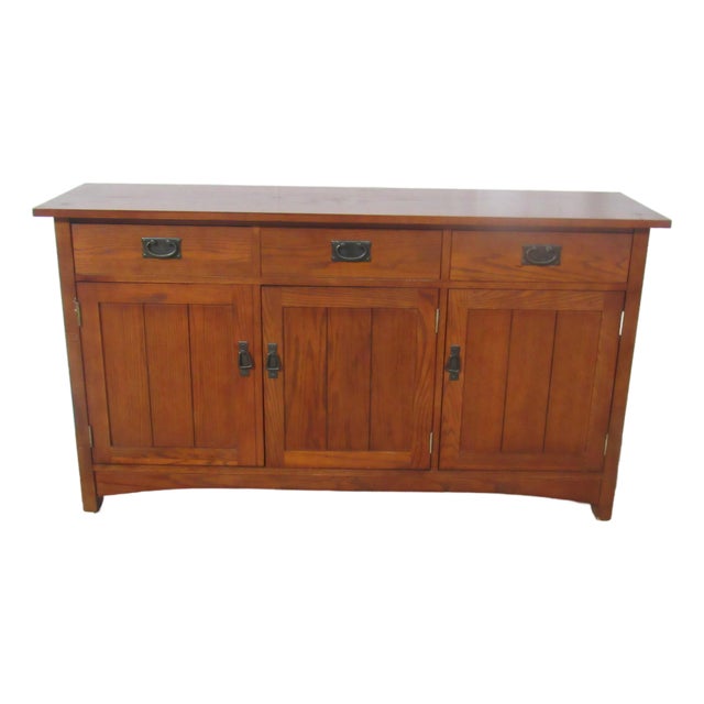 1980s Mission Pennsylvania House Oak Cabinet Sideboard For Sale