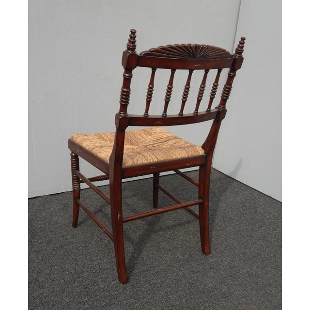 Vintage French Country Brown Rush Side Chair For Sale - Image 10 of 12
