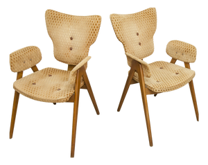 Chairs and Lounge Armchairs attributed to Roger Landault for ABC, 1950s, Set of 6
