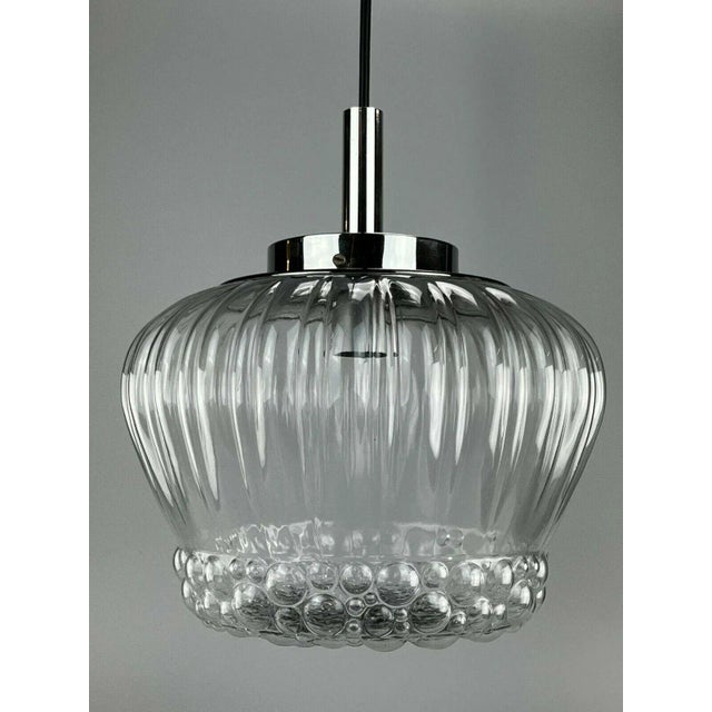 Mid-Century Space Age Ball Pendant Lamp in Bubble Glass & Chrome For Sale - Image 9 of 11