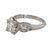 Platinum Ring with approximate 0.85 carat transitional cut diamond and 8 single cut diamonds 4.90g size 6.5