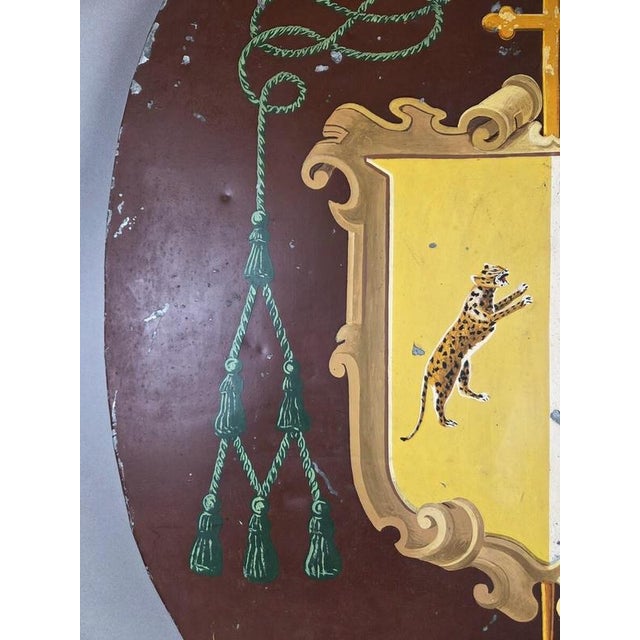 Coat of Arms Panel in Painted Sheet Metal, Early 20th Century For Sale - Image 5 of 9