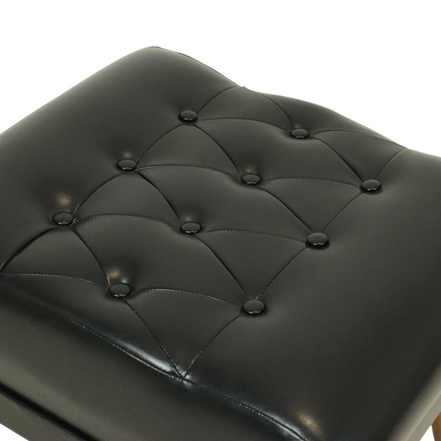 Vintage Black Ottoman with Conical Legs, 1960s For Sale - Image 9 of 11