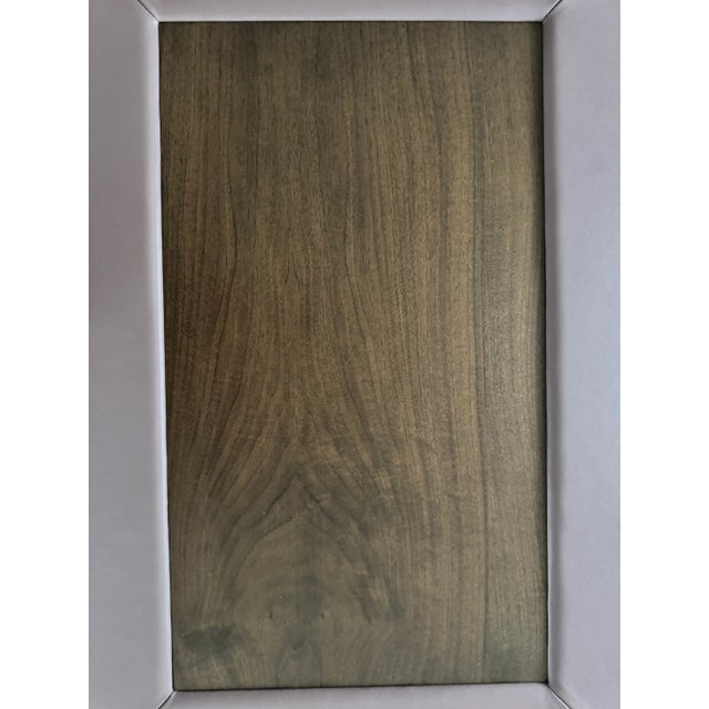 2020s Custom Ottoman on Wheels With Walnut Insert For Sale - Image 5 of 8