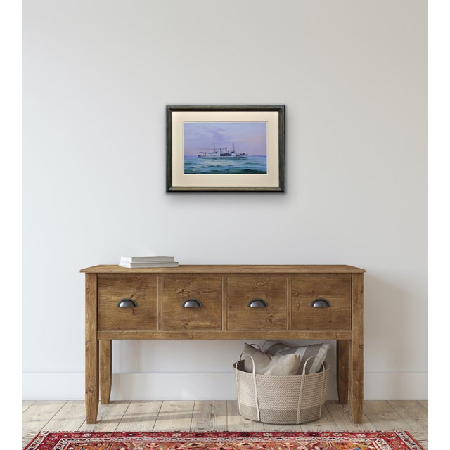 Vincenzo Desposito, HMS Nairana Royal Navy Seaplane Carrier, 1890s, Gouache & Paper, Framed For Sale - Image 16 of 18