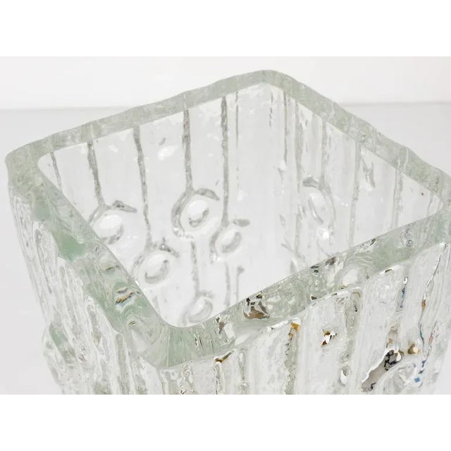 Large German Modern Ice Glass Vase from Peill & Putzler, 1970s For Sale - Image 6 of 11