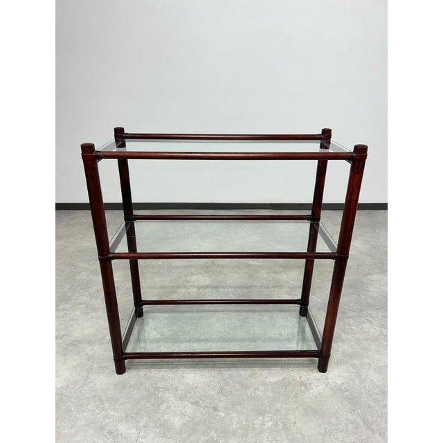 Wood Mid-Century Modern Bamboo Etagere attributed to Gervasoni, 1970s For Sale - Image 7 of 12