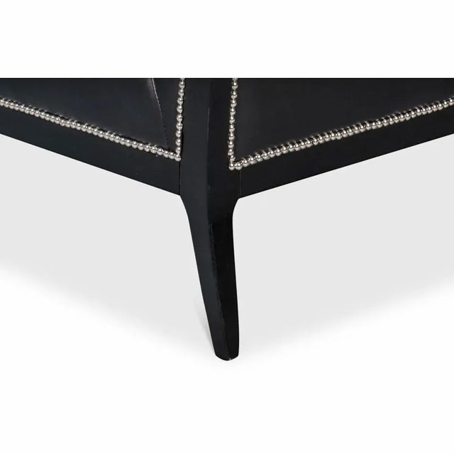 Contemporary Black Leather Accent Chair For Sale - Image 10 of 12