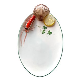 Rare Vintage Italian Hand-Made Coastal Seafood Serving Platter For Sale