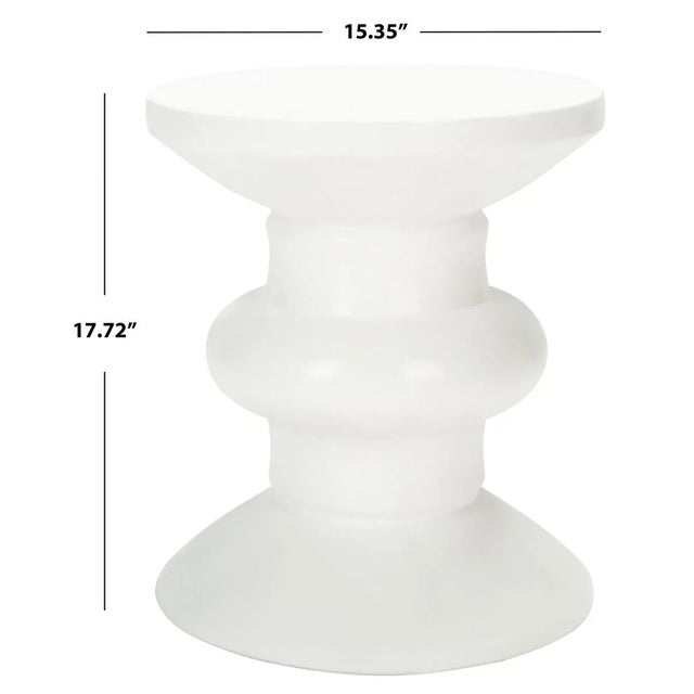 Contemporary Jiraiya Concrete Accent Stool - Ivory For Sale - Image 3 of 7