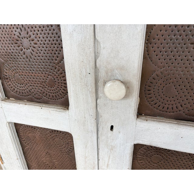 Primitive Antique Tin Stamped Pie Safe-Cupboard (Circa 1700's) For Sale - Image 11 of 18