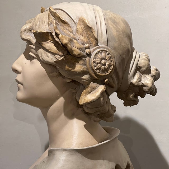 After H L Blasche, Bust of Sappho, 1920, Plaster For Sale - Image 6 of 12