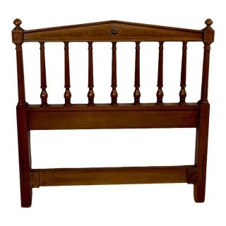 Vintage Henredon Neoclassical Style Directoire Twin Size Walnut Headboard For Sale