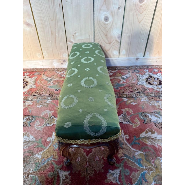 Louis XV Style Ottoman with Cabriole Legs in Carved Wood For Sale - Image 5 of 7
