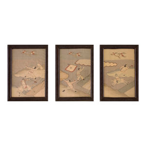 3 Pieces of Antique Chinese Textile Framed