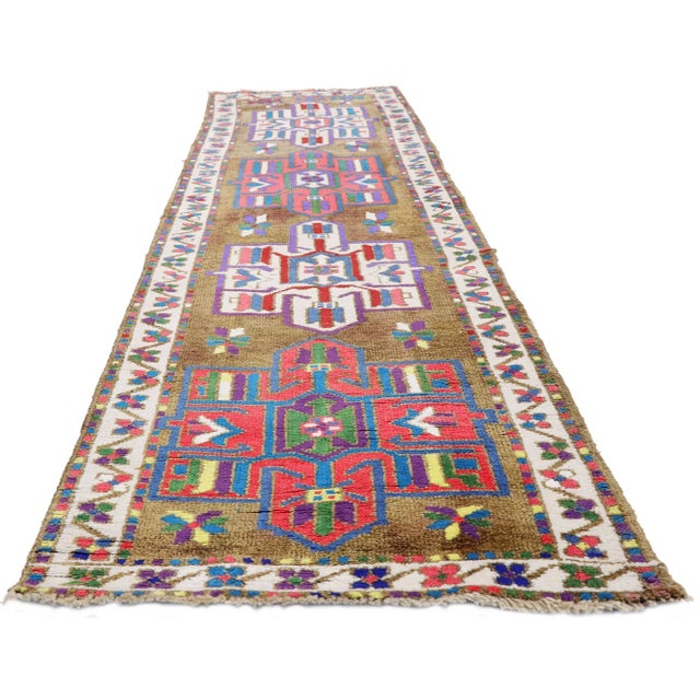 Modern Vintage Turkish Oushak Rug Runner, 02'10 X 09'04 For Sale - Image 3 of 9