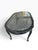 Vintage Chinoiserie Dark Jade Lacquer Faux Bamboo Dining Table With Glass & Woven Panel Top For Sale - Image 4 of 13