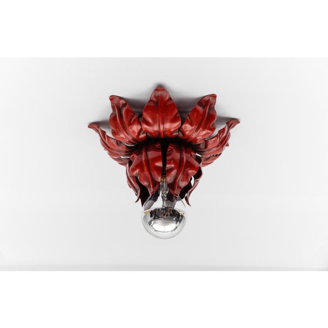 Red Florentine Ceiling Lamp from Kögl, Germany, 1960s For Sale - Image 4 of 16