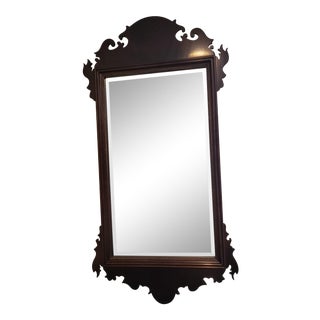 1990s Vintage Henredon Aston Court Chippendale Style Beveled Wall Mirror For Sale