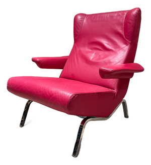 Archi Armchair by Pierre Paulin for Ligne Roset Post Modern Leather & Chrome.