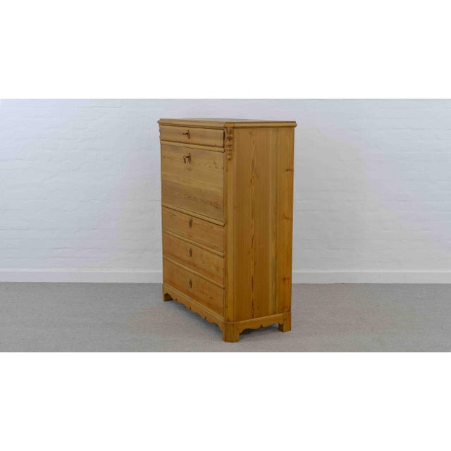 Antique Biedermeier Secretary in Softwood and Burlwood, 19th Century For Sale - Image 16 of 18