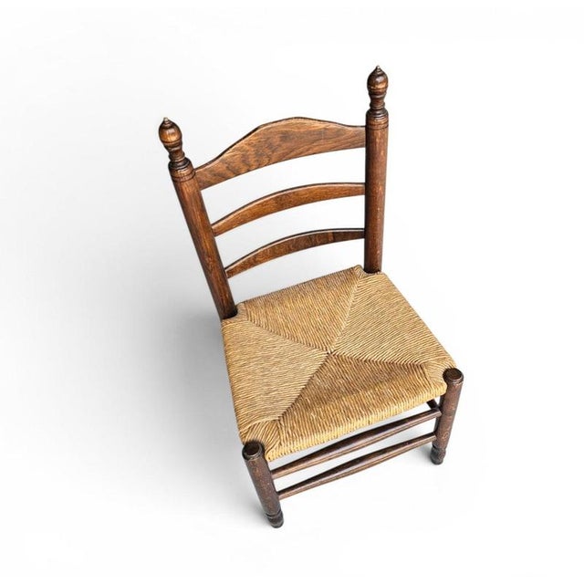Vintage Provicial Ladderback Children's Chairs with Rush Seat, 1930s, Set of 3 For Sale - Image 10 of 18