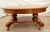 Traditional Oval Coffee Table Tiger Oak, Center Drawer, Shelf, Empire Style, Caster Wheels For Sale - Image 3 of 13