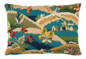 Schumacher Gerry Embroidery Pillow in Document