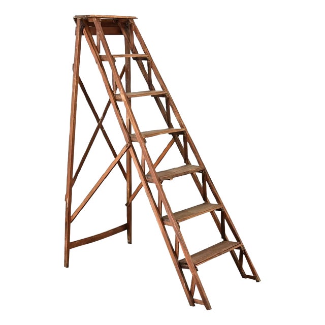 French 20th Century Oak Library Stairs For Sale