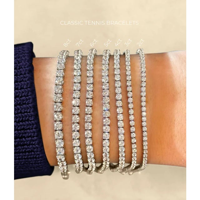This is part of Chairish’s Fine Jewelry assortment. Enter a realm of opulent splendor with The Claire 14K White Gold Lab-...