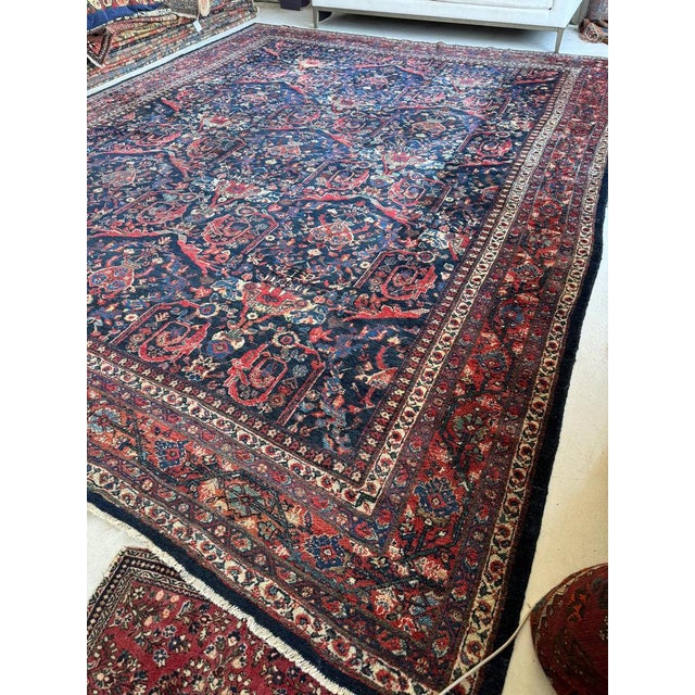 PALATIAL Antique Persian Mahal "Mostofi Mustafi" Design Gorgeous Sushi Pinks Rug 12.4 x 16.6 For Sale - Image 10 of 14