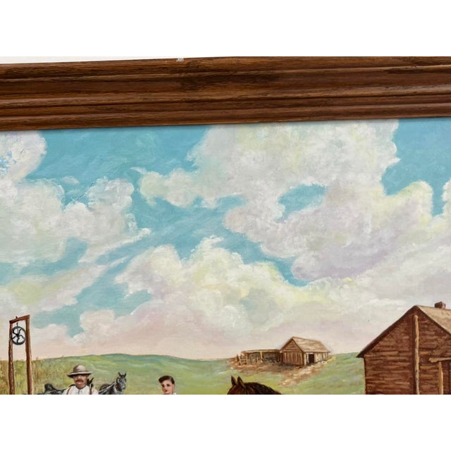 Wood Olive Humphrey – “P. W. Dickson Home” Original Oil on Panel, 1975 For Sale - Image 7 of 14